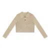 Roch Perel Women's Neutrals / Silver Ecru Knit Crystal Top In Silver