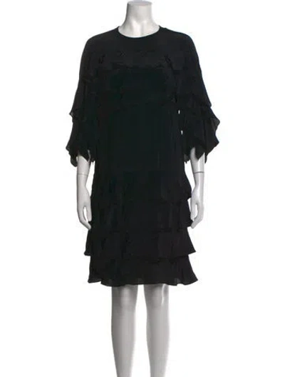 Pre-owned Rochas Acetate Midi Length Dress In Black