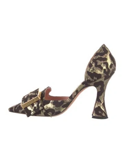 Pre-owned Rochas Animal Print Pumps In Brown