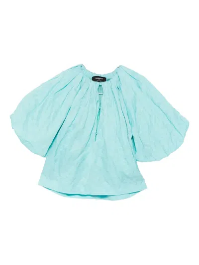 Rochas Balloon-sleeve Blouse In Blue