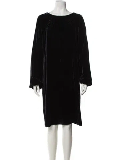 Pre-owned Rochas Bateau Neckline Knee-length Dress In Black