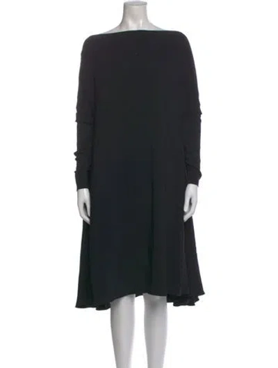 Pre-owned Rochas Bateau Neckline Long Dress In Black
