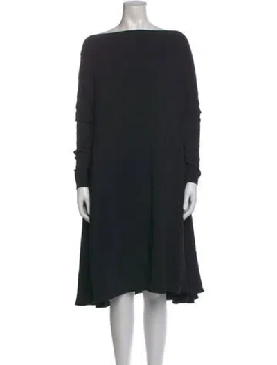 Pre-owned Rochas Bateau Neckline Long Dress In Black