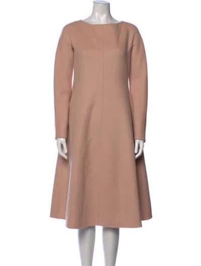 Pre-owned Rochas Bateau Neckline Midi Length Dress In Pink