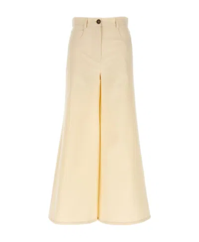 ROCHAS ROCHAS FLARED WIDE LEG JEANS