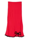 Rochas Bow-trim Midi Skirt In Red