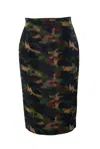 Rochas Camouflage Printed Midi Skirt In Multi