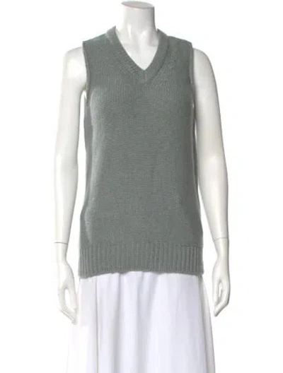 Pre-owned Rochas Cashmere V-neck Sweater In Gray
