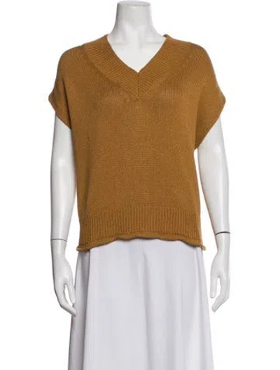 Pre-owned Rochas Cashmere V-neck Sweater In Neutrals