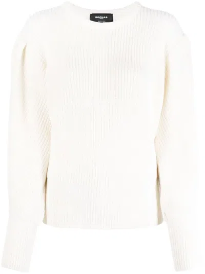 Rochas Chunky Ribbed-knit Jumper In Nude