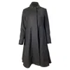 Rochas Collar-embellished Dress Coat In Black Wool