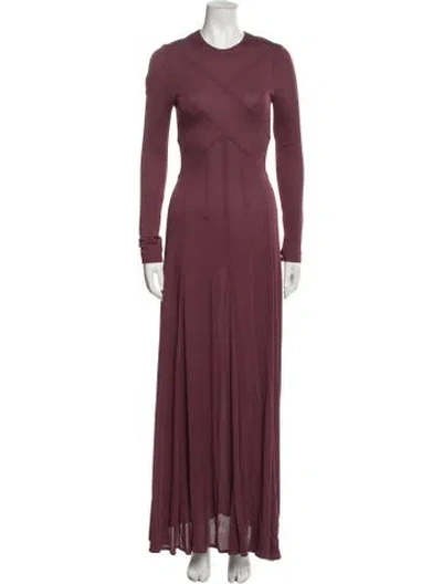 Pre-owned Rochas Crew Neck Long Dress In Purple
