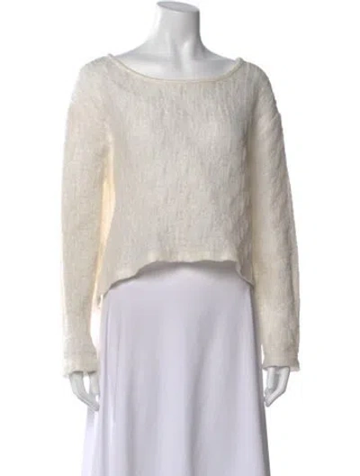 Pre-owned Rochas Crew Neck Long Sleeve Top In Neutral