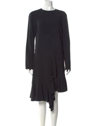 Pre-owned Rochas Crew Neck Midi Length Dress In Black