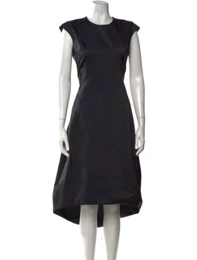 Pre-owned Rochas Crew Neck Midi Length Dress In Grey