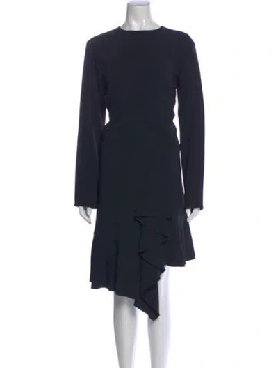 Pre-owned Rochas Crew Neck Midi Length Dress W/ Tags In Blue