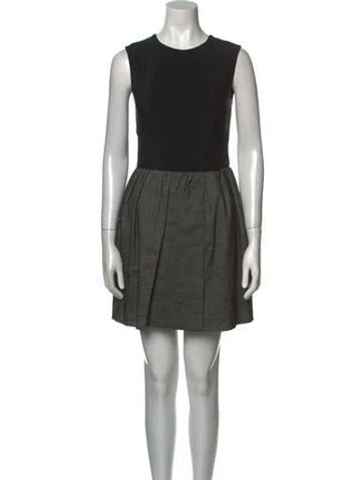 Pre-owned Rochas Crew Neck Mini Dress In Black
