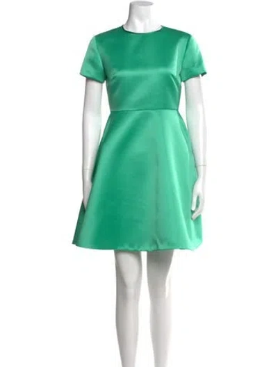 Pre-owned Rochas Crew Neck Mini Dress In Green