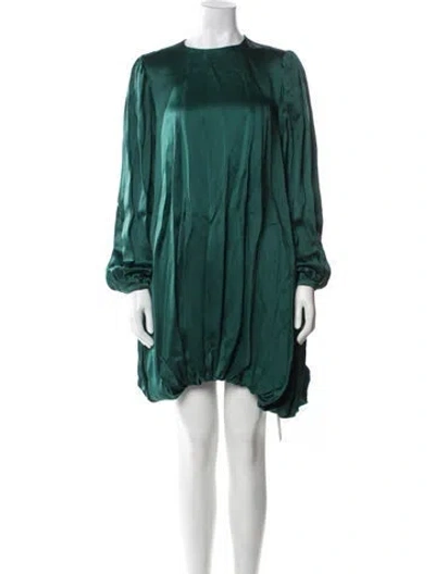 Pre-owned Rochas Crew Neck Mini Dress W/ Tags In Green