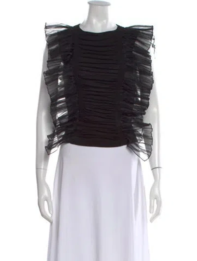 Pre-owned Rochas Crew Neck Sleeveless Blouse In Multi