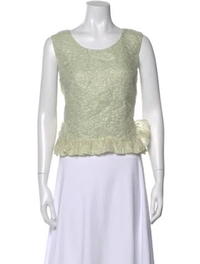 Pre-owned Rochas Crew Neck Sleeveless Top In Green