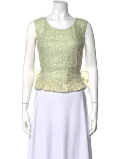 Pre-owned Rochas Crew Neck Sleeveless Top In Green