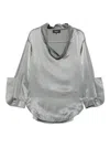 Rochas Cuff-detail Blouse In Gray