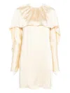 Rochas Draped Layered Mini Dress In Neutral
