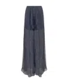 Rochas Metallic-threading Flared Trousers In Black