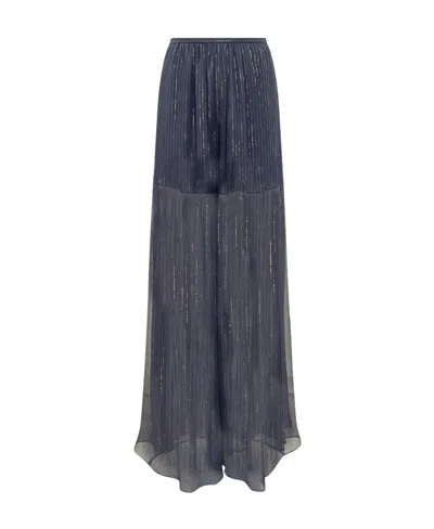ROCHAS ROCHAS SHEER WIDE LEG PANTS