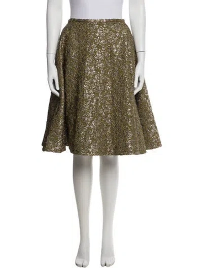 Pre-owned Rochas Embroidered Accent Knee-length Skirt In Blue