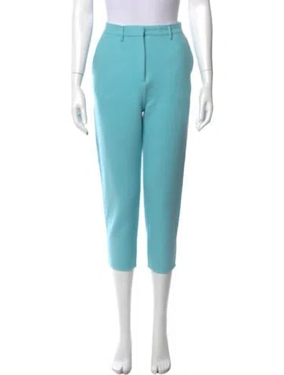 Pre-owned Rochas Fleece Straight Leg Pants In Blue