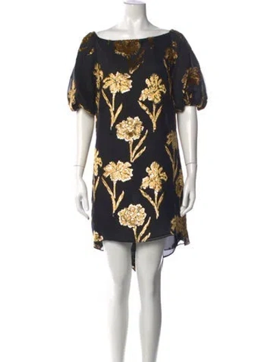 Pre-owned Rochas Floral Print Mini Dress In Multi