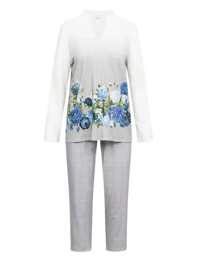 Rochas Floral V-neck Pyjamas In White