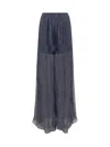 Rochas Metallic-threading Flared Trousers In Blue