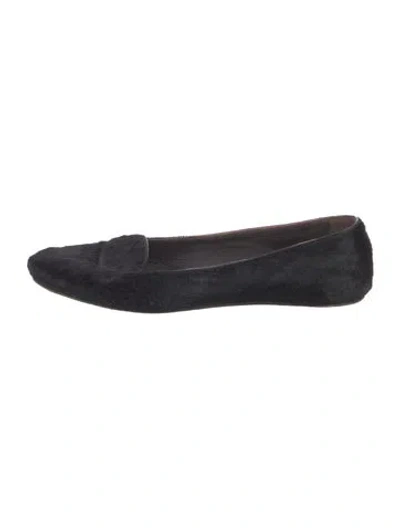 Pre-owned Rochas Fur Flats In Black