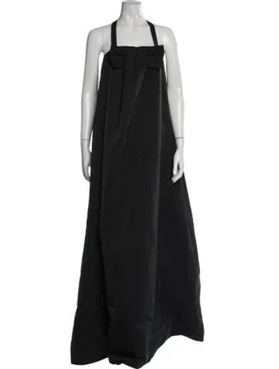 Pre-owned Rochas Halterneck Long Dress In Black