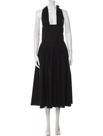 Pre-owned Rochas Halterneck Midi Length Dress In Black