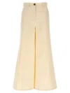 Rochas Wide Leg Jeans With Front And Back Pockets In Yellow