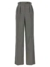 Rochas Trousers Checked Wide Leg In Gray