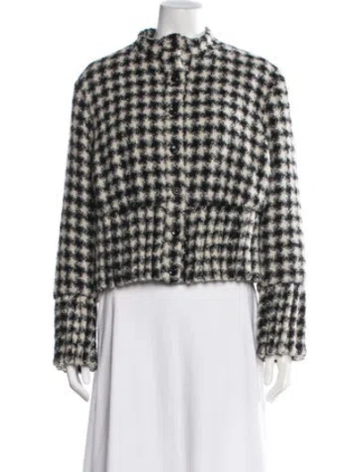 Pre-owned Rochas Houndstooth Print Jacket In Black