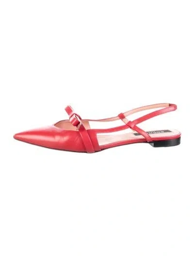 Pre-owned Rochas Leather Ballet Flats In Red