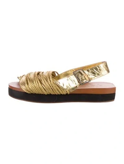 Pre-owned Rochas Leather Braided Accents In Gold