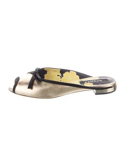 Pre-owned Rochas Leather Colorblock Pattern Mules