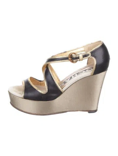 Pre-owned Rochas Leather Printed Sandals In Multi