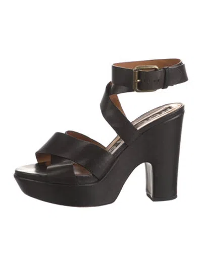 Pre-owned Rochas Leather Sandals In Black