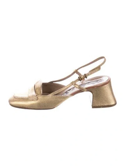 Pre-owned Rochas Leather Slingback Flats