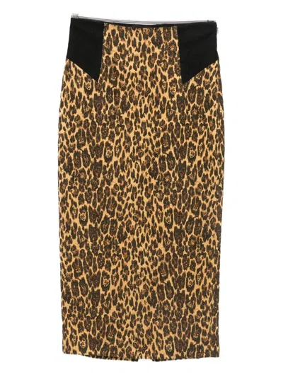 Rochas Leopard-print Midi Skirt In Animal Print