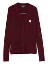 Rochas Logo-appliqué Cardigan In Red