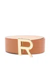 Rochas Logo-buckle Leather Belt In Brown